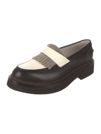 Brunello Cucinelli Monili Leather Loafers