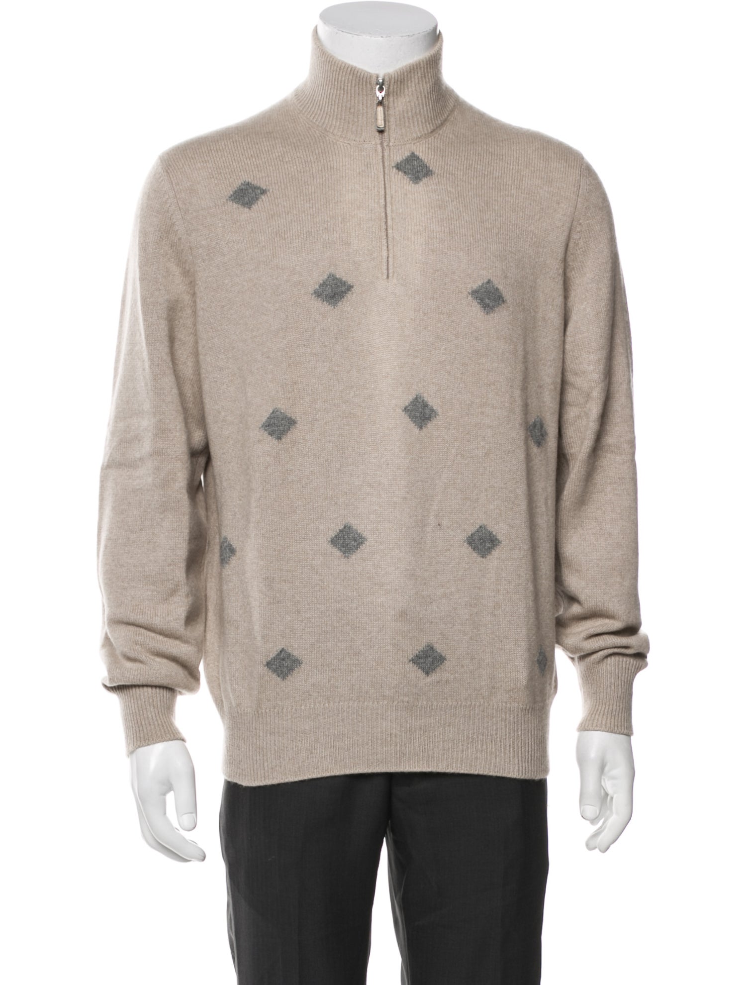 Brunello Cucinelli Cashmere Printed Polo Sweater