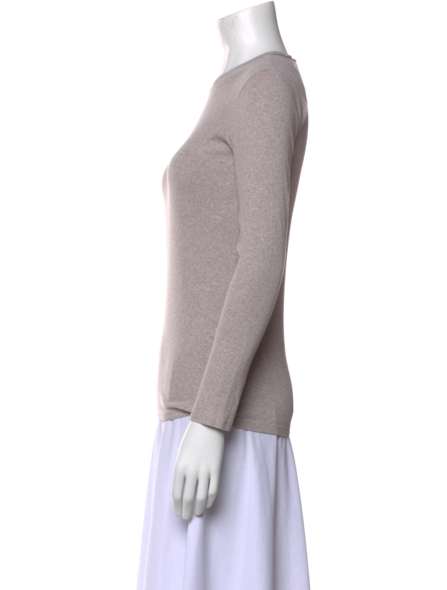 Brunello Cucinelli Crew Neck Long Sleeve Top
