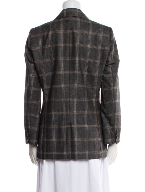 Brunello Cucinelli Virgin Wool Plaid Print Blazer