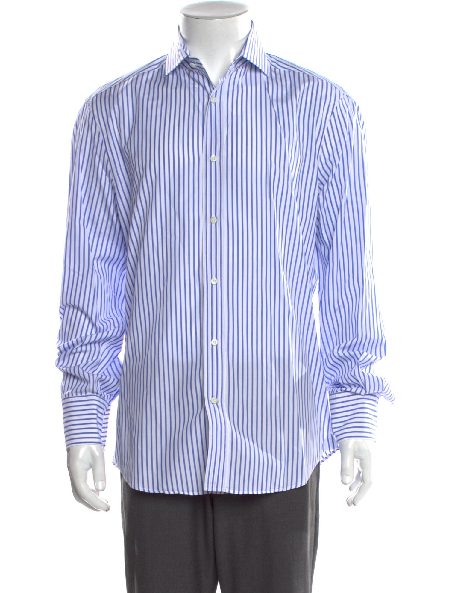Brunello Cucinelli Striped Long Sleeve Dress Shirt