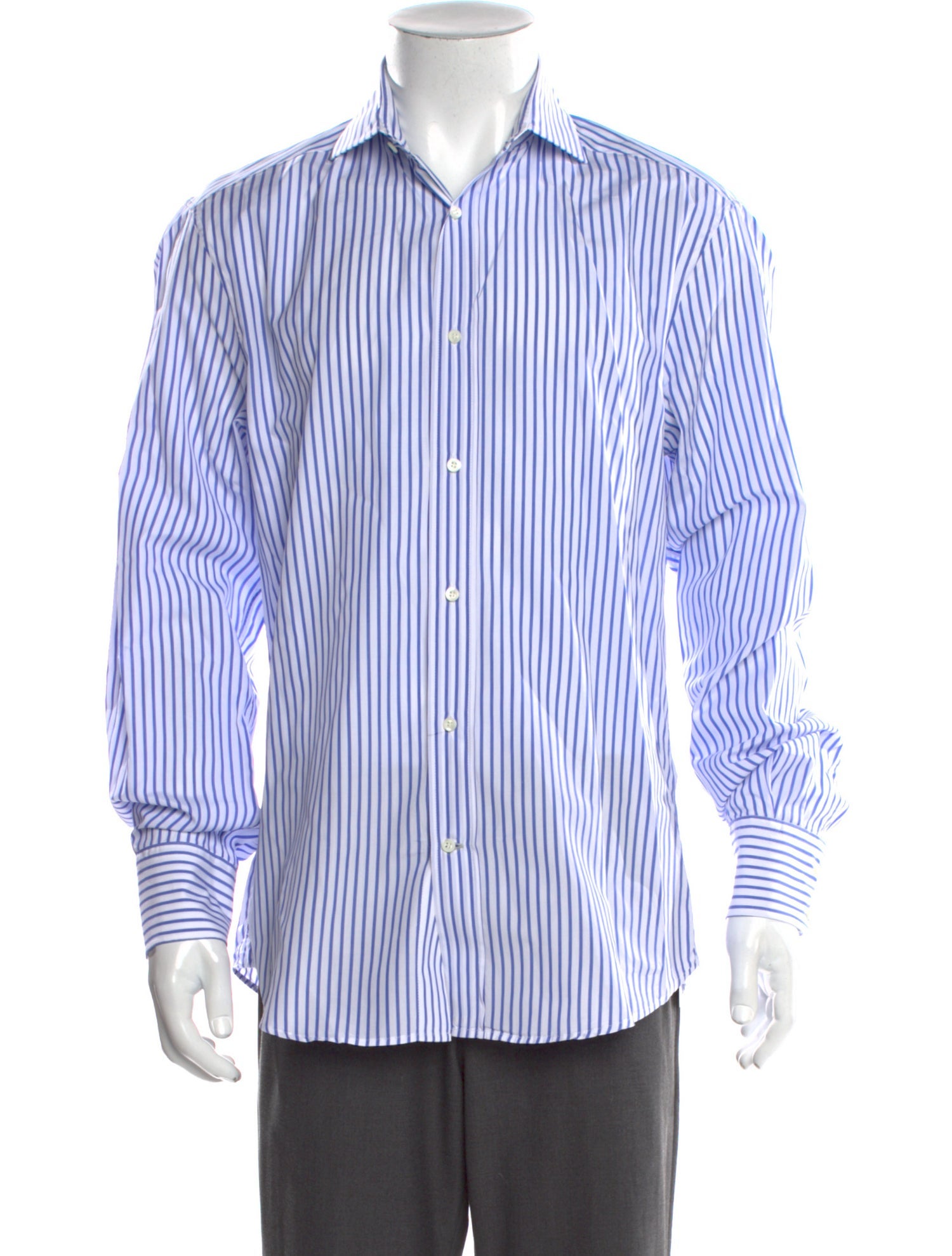 Brunello Cucinelli Striped Long Sleeve Dress Shirt