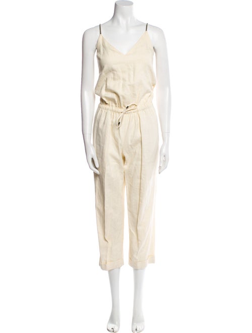 Brunello Cucinelli Linen V-Neck Jumpsuit