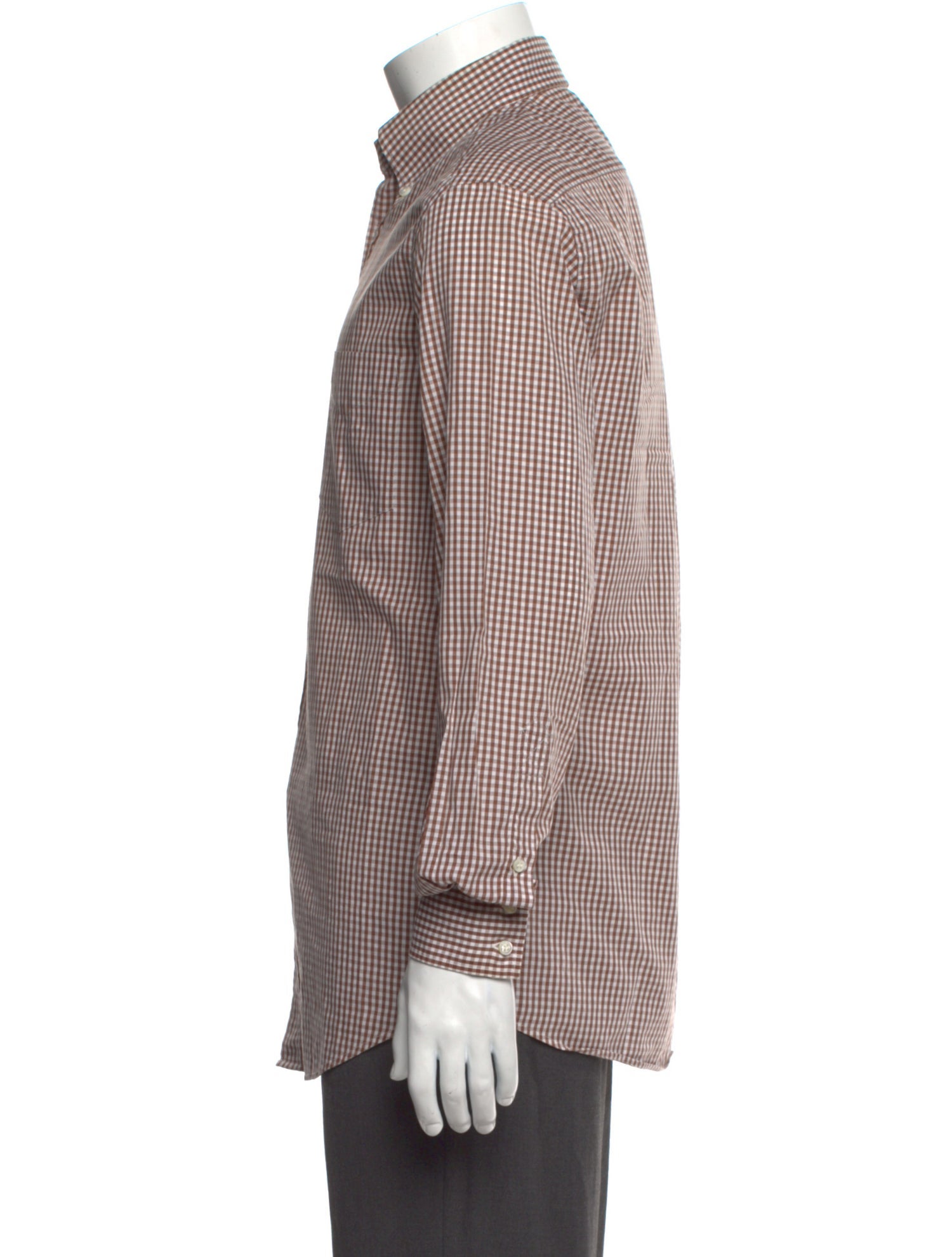 Brunello Cucinelli Plaid Print Long Sleeve Dress Shirt