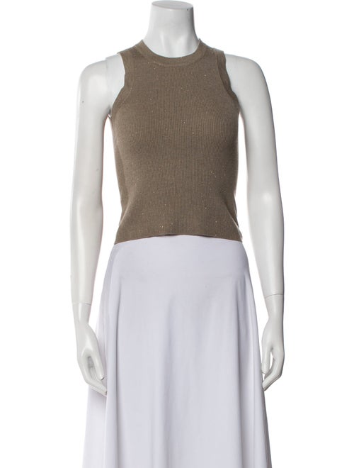 Brunello Cucinelli Cashmere Crew Neck Crop Top