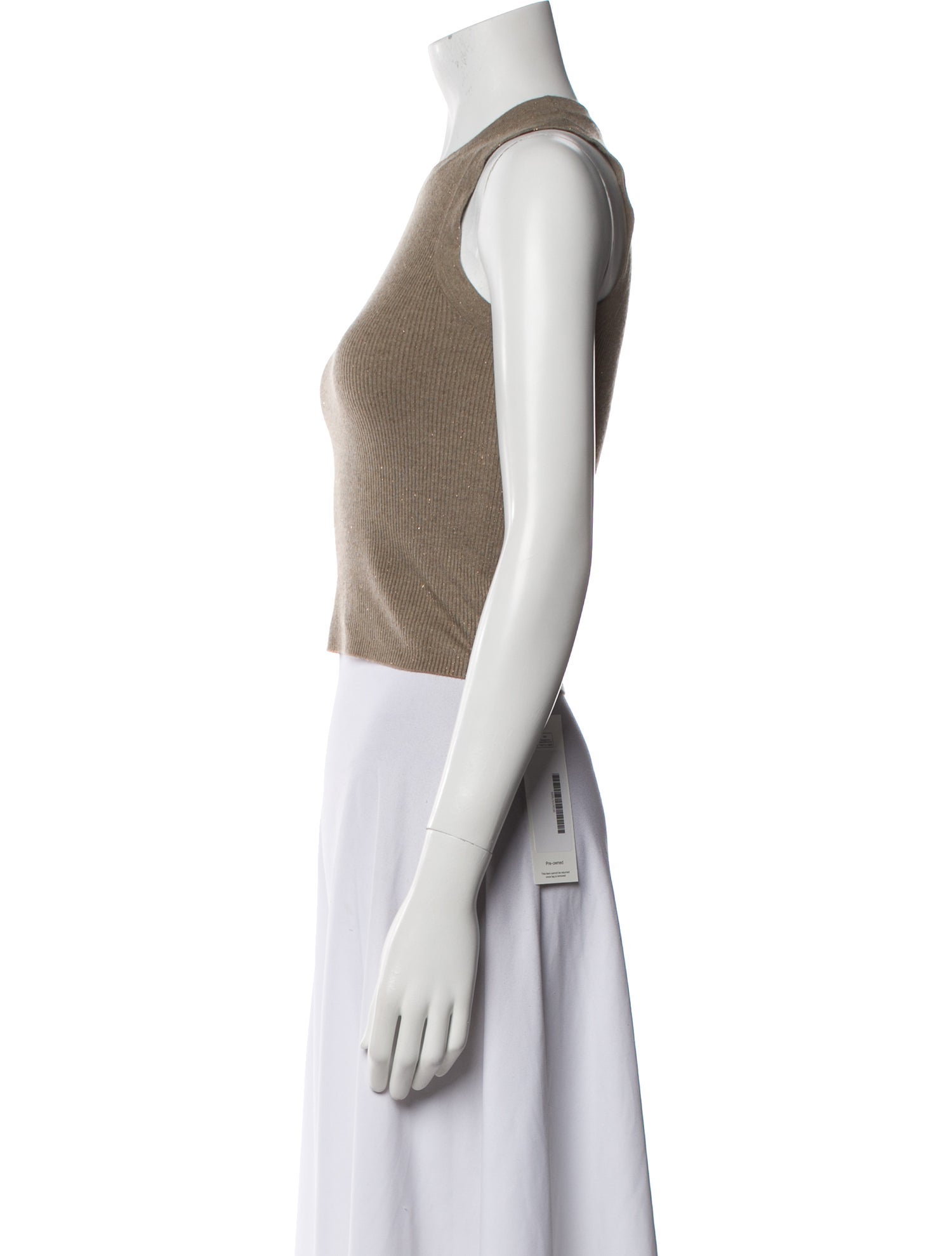 Brunello Cucinelli Cashmere Crew Neck Crop Top
