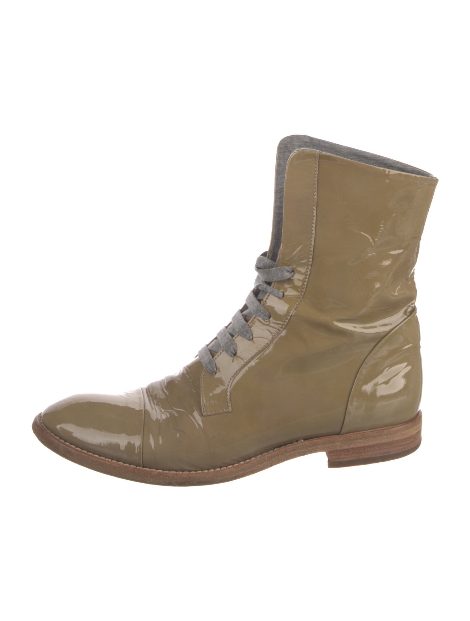 Brunello Cucinelli Patent Leather Combat Boots