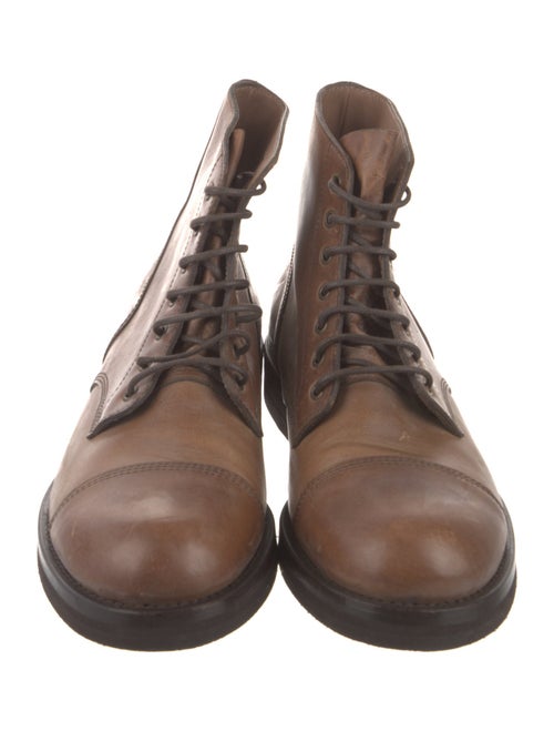 Brunello Cucinelli Leather Lace-Up Boots