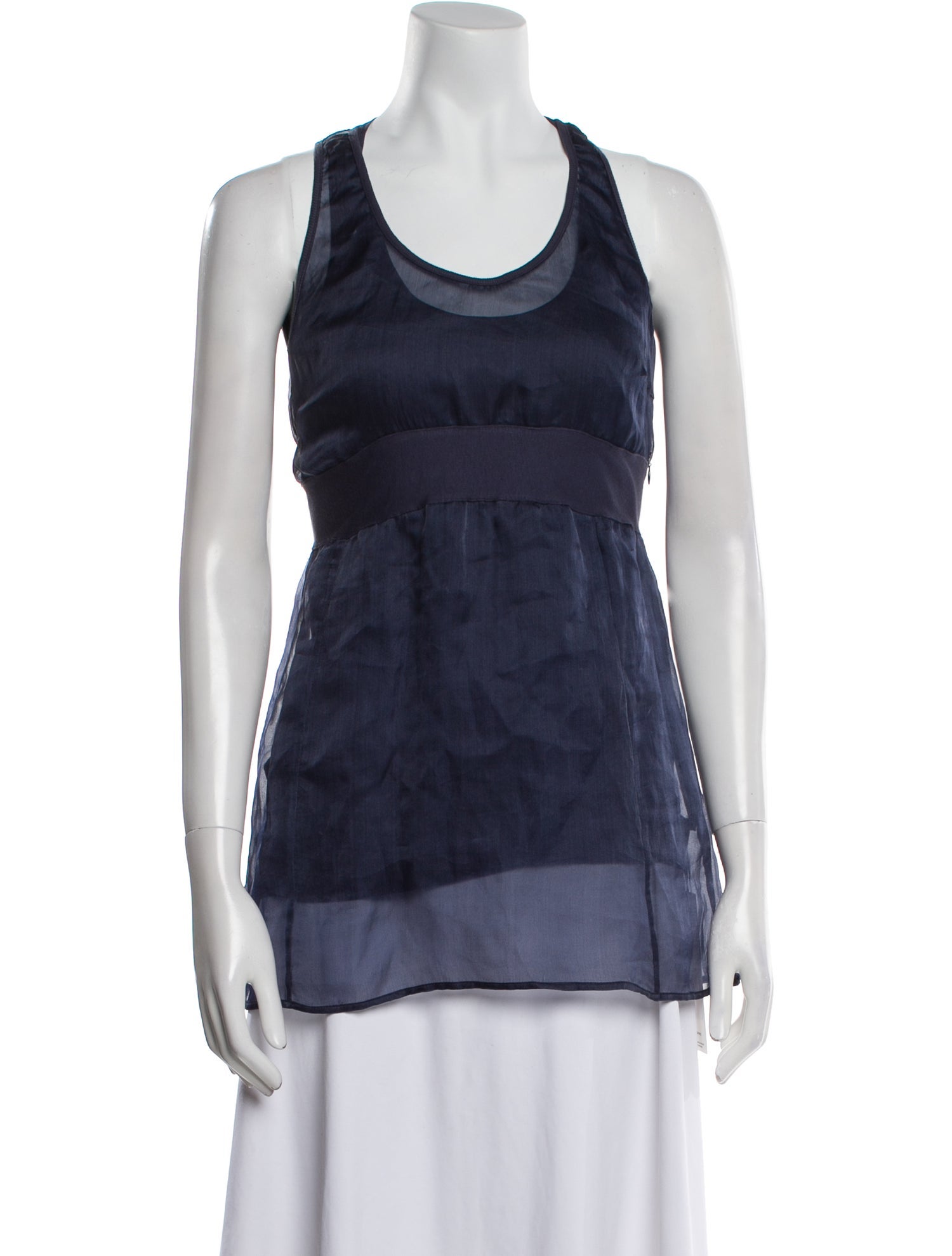 Brunello Cucinelli Silk Scoop Neck Top