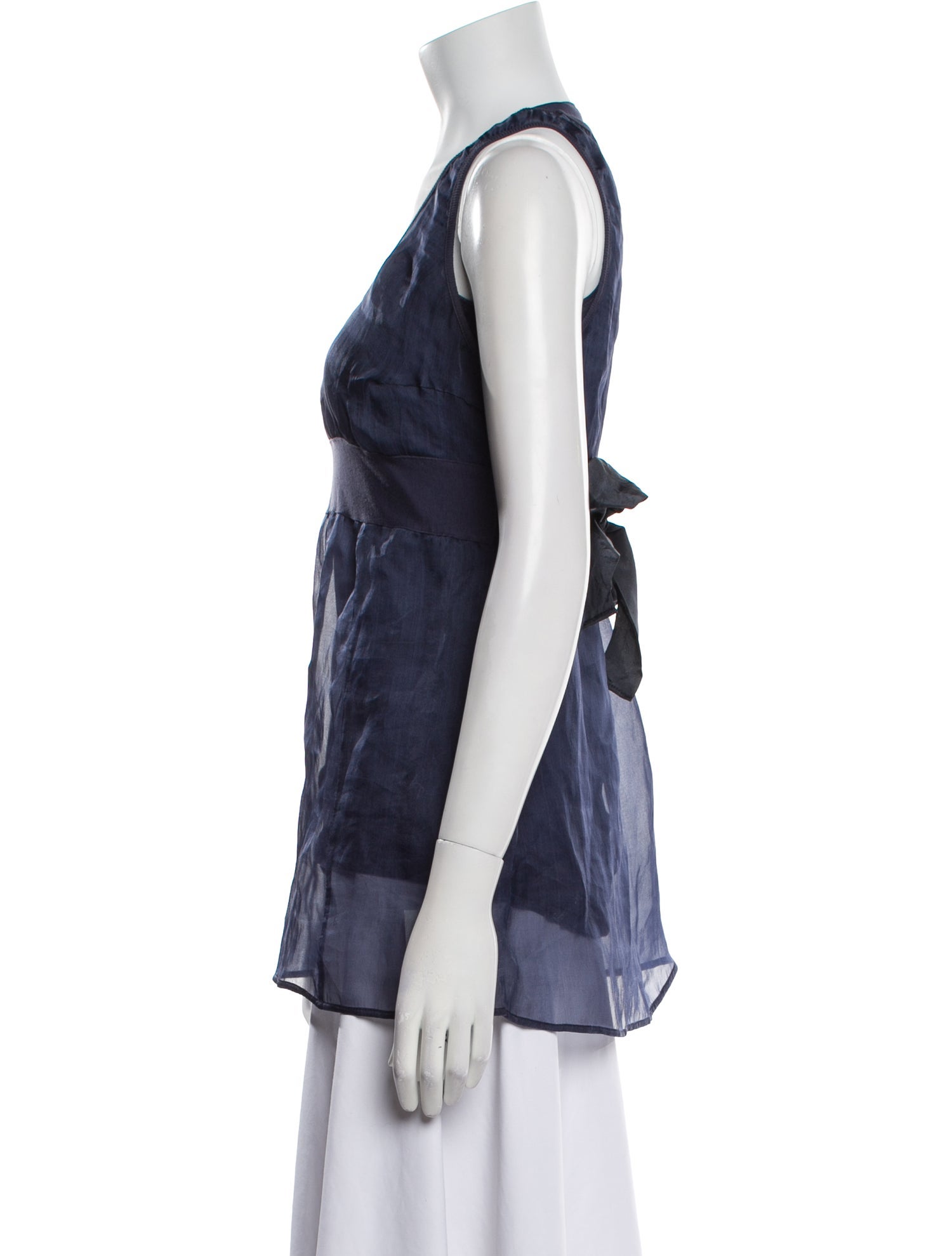 Brunello Cucinelli Silk Scoop Neck Top