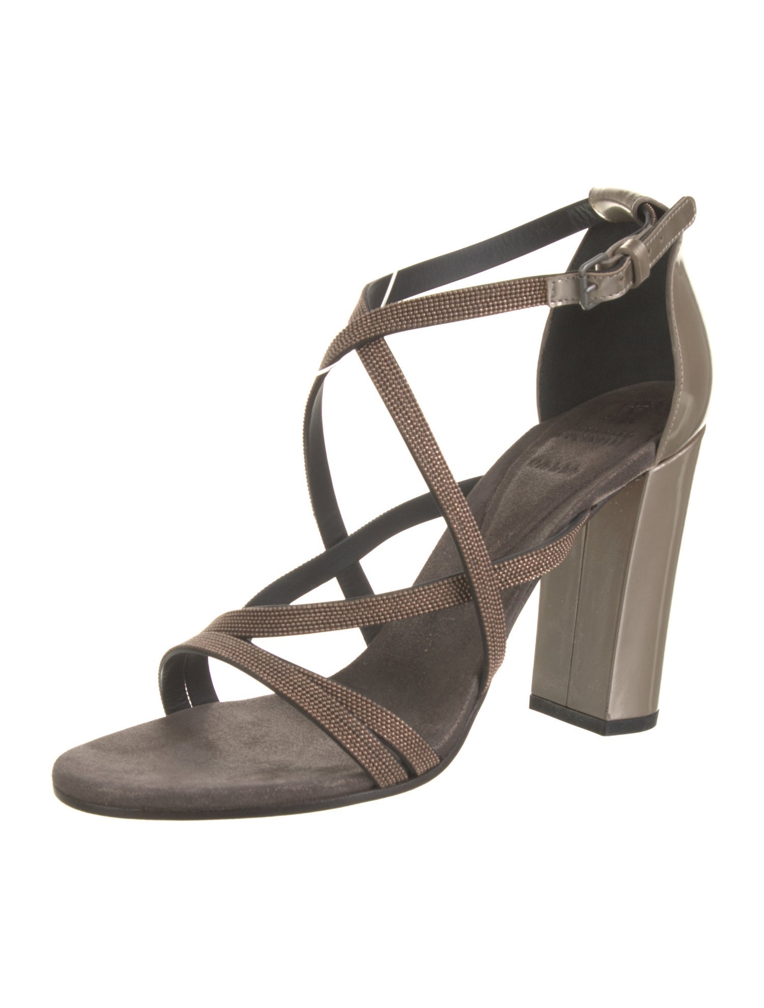 Brunello Cucinelli Monili Patent Leather Sandals