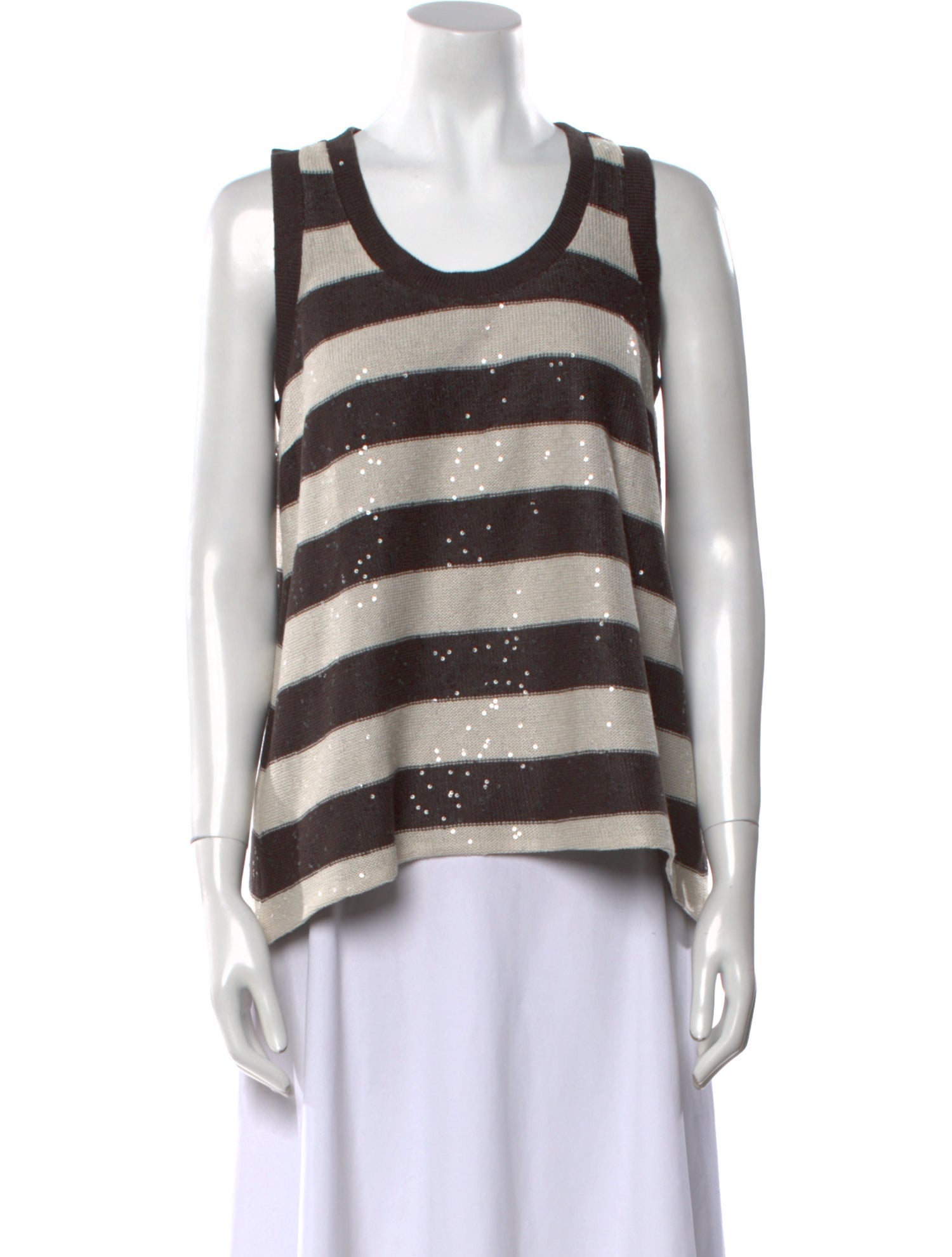 Brunello Cucinelli Linen Striped Sweater