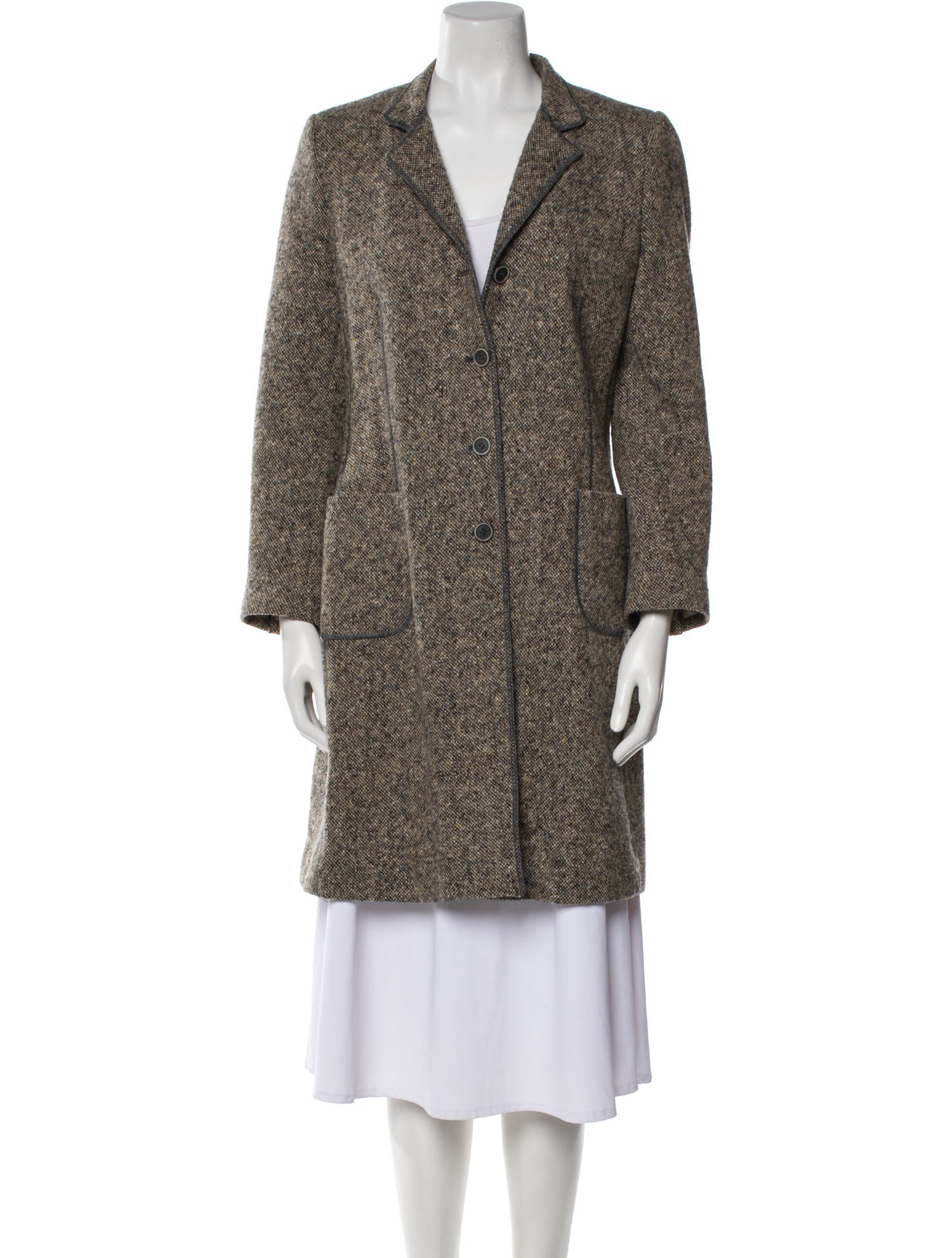 Brunello Cucinelli Virgin Wool Tweed Pattern Coat