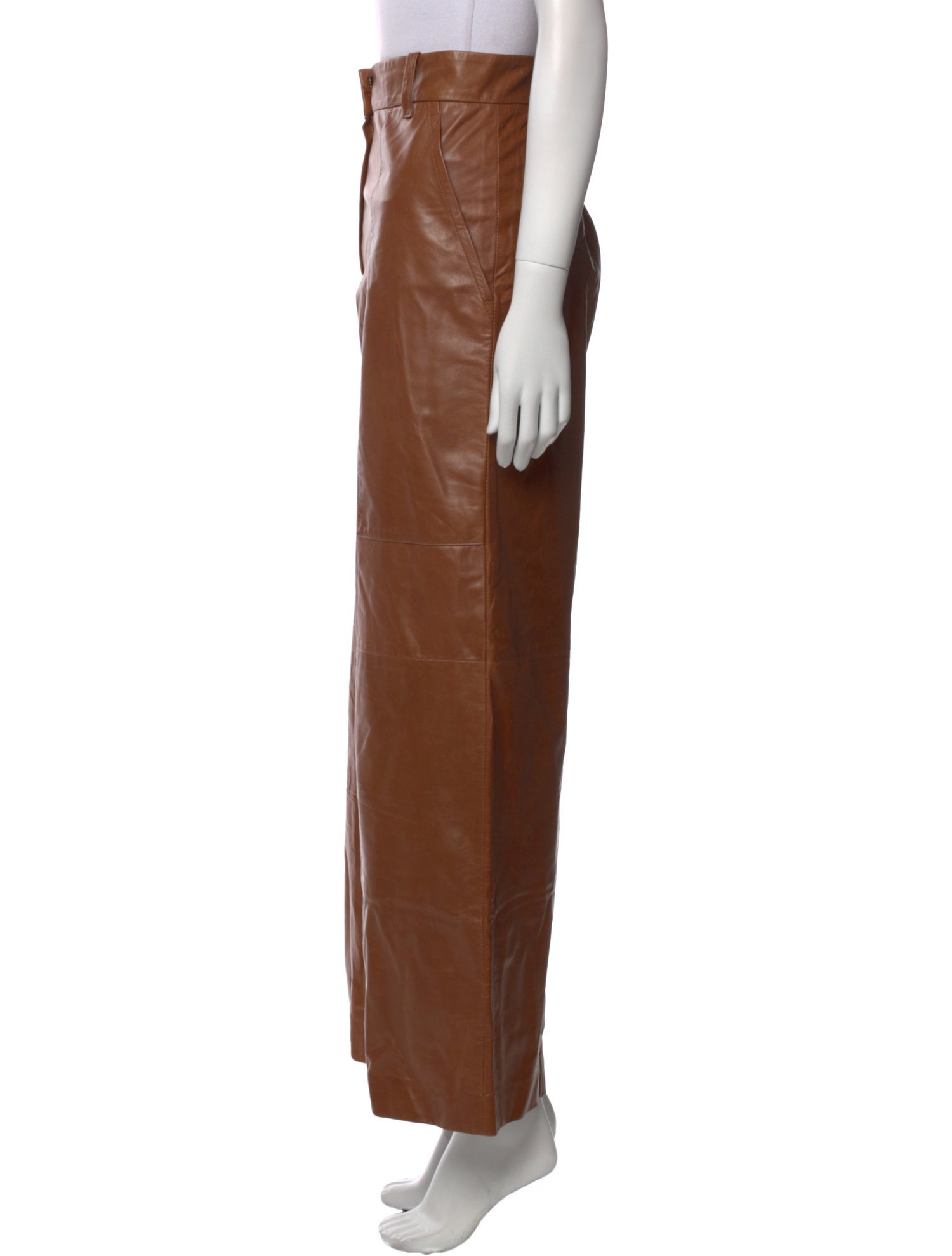 Brunello Cucinelli Leather Wide Leg Pants