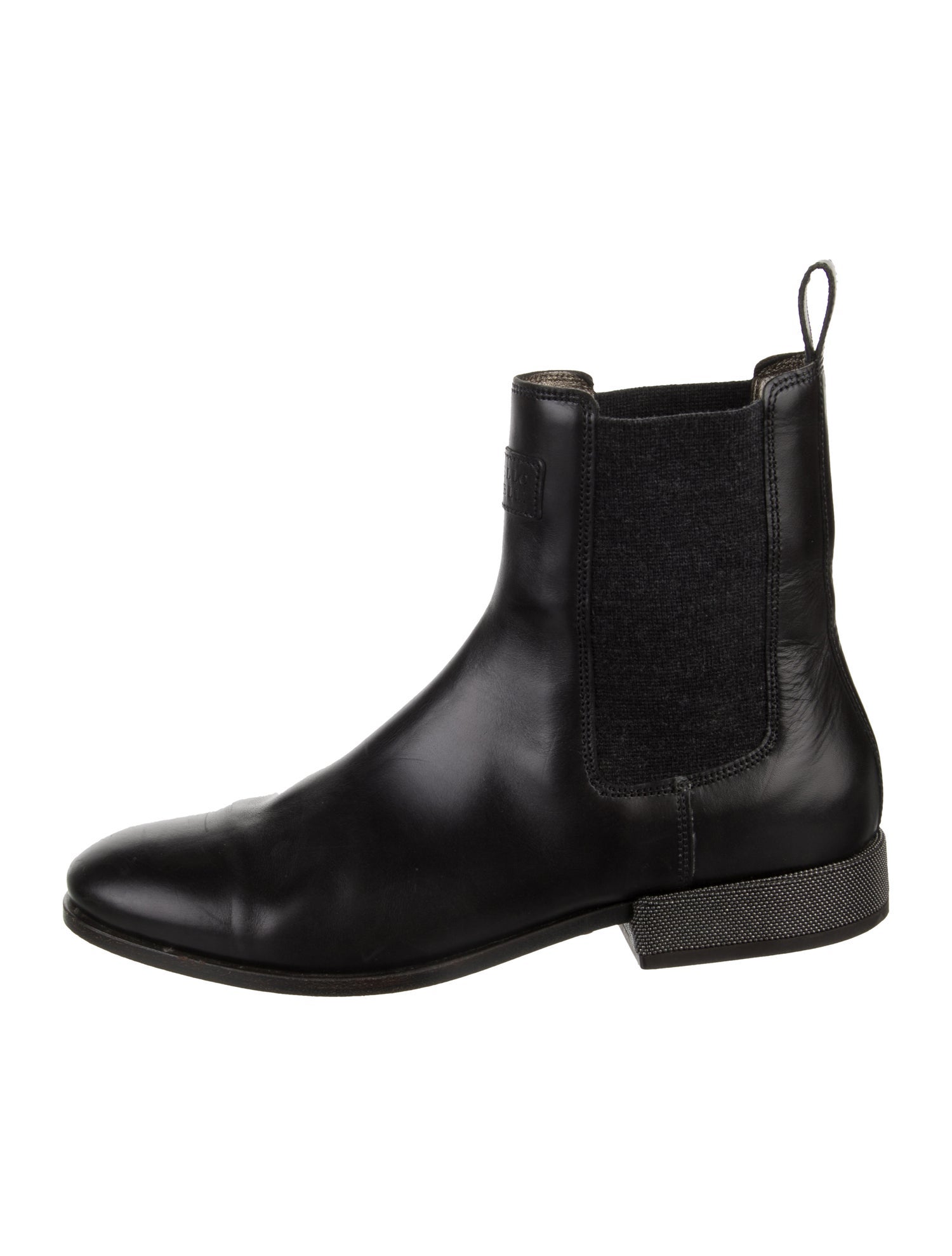 Brunello Cucinelli Monili Leather Chelsea Boots