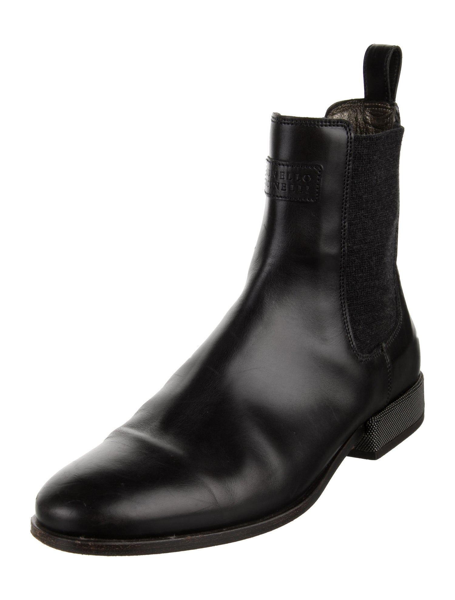 Brunello Cucinelli Monili Leather Chelsea Boots