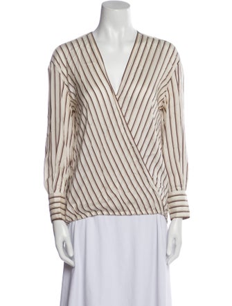 Brunello Cucinelli Silk Striped Blouse