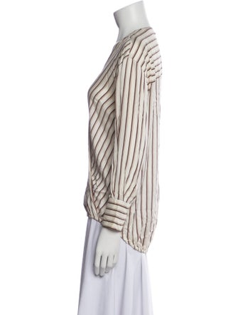 Brunello Cucinelli Silk Striped Blouse