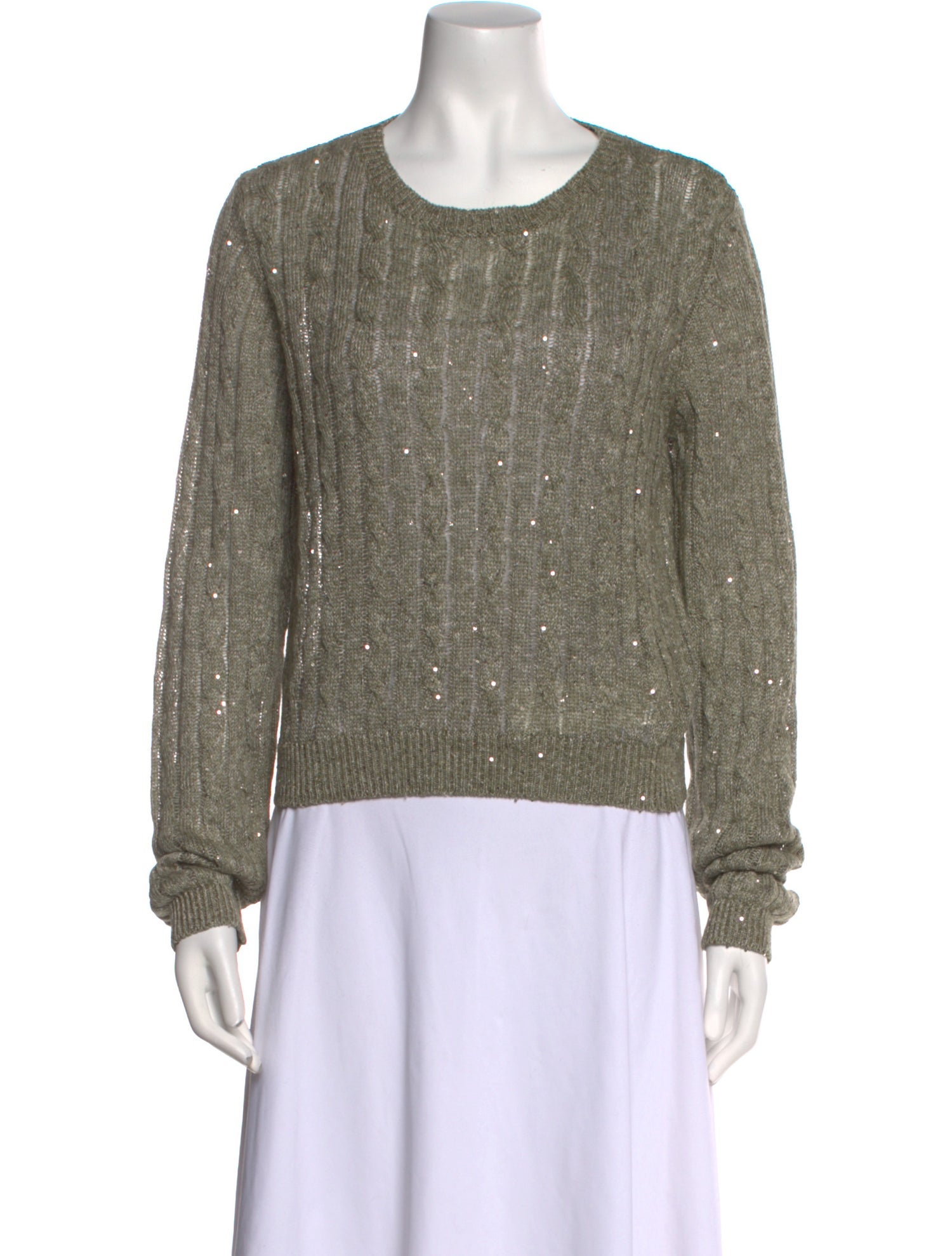 Brunello Cucinelli Sequin Scoop Neck Sweater
