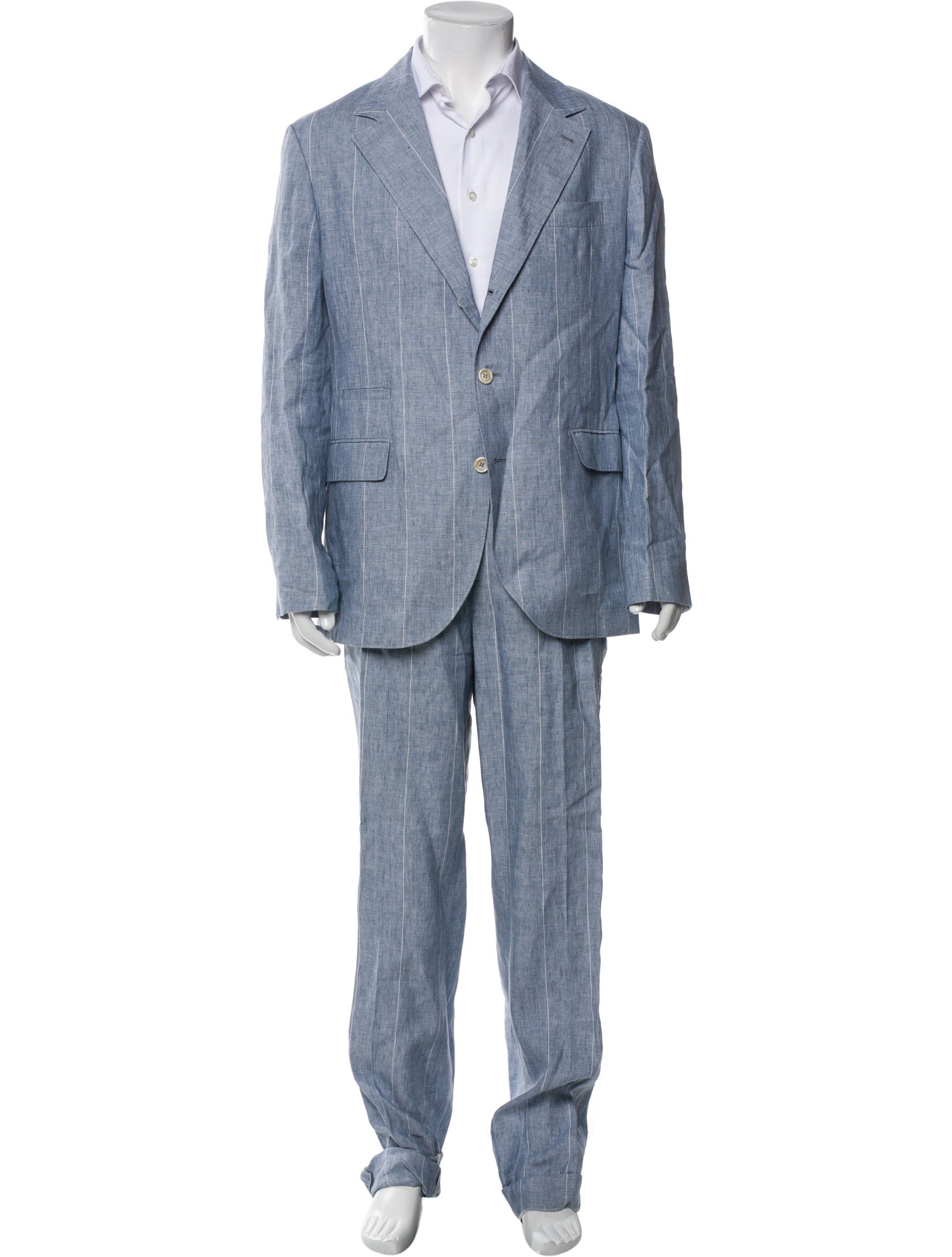 Brunello Cucinelli Linen Striped Two-Piece Suit