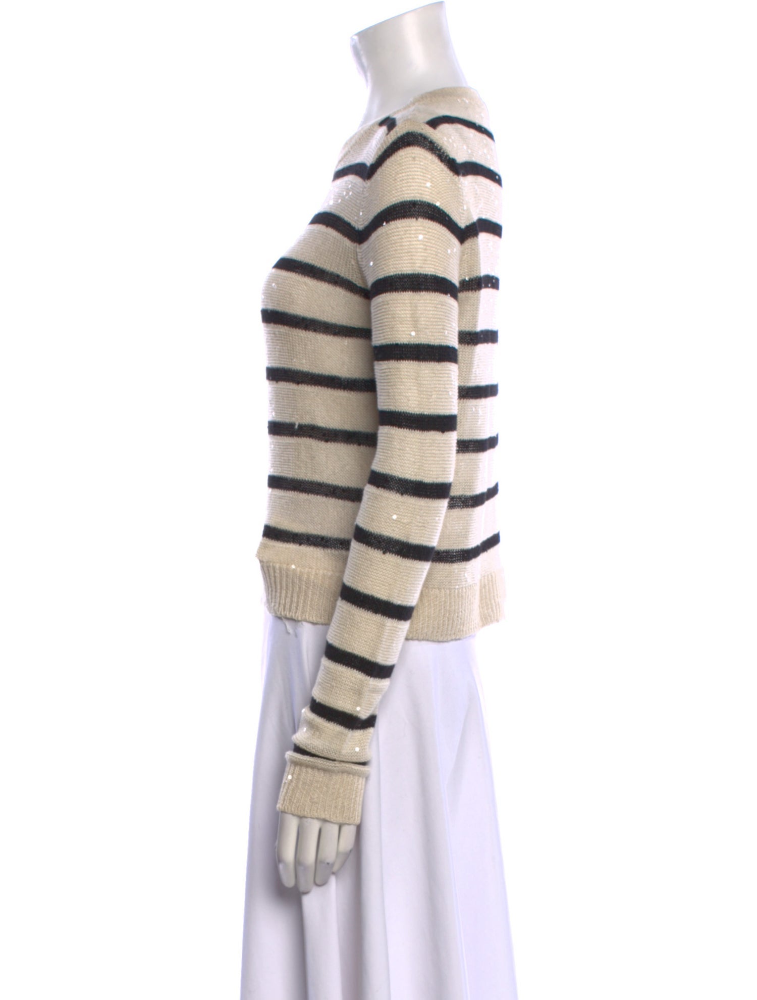 Brunello Cucinelli Linen Striped Sweater