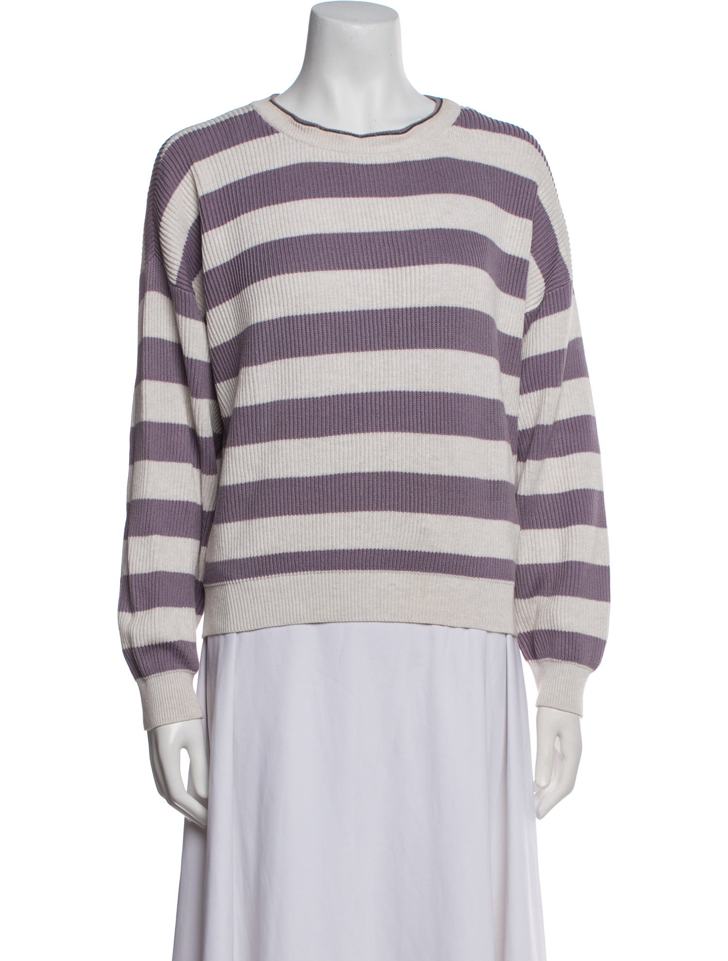 Brunello Cucinelli Striped Scoop Neck Sweater