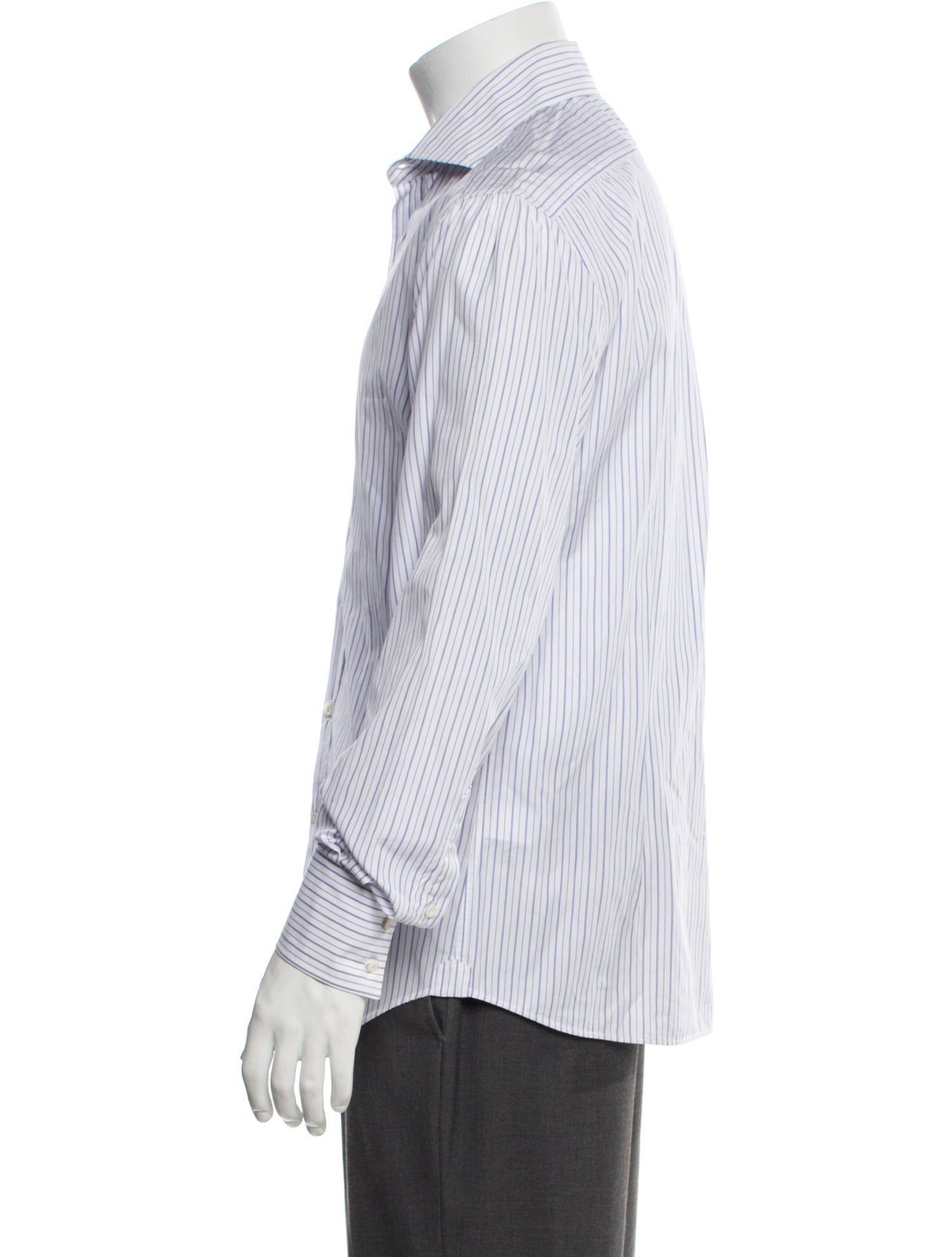Brunello Cucinelli Striped Long Sleeve Dress Shirt