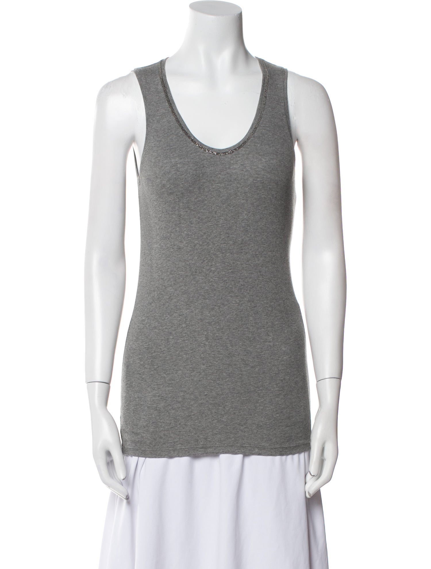 Brunello Cucinelli Scoop Neck Sleeveless Top
