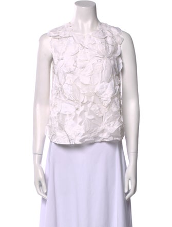 Brunello Cucinelli Crew Neck Sleeveless Crop Top