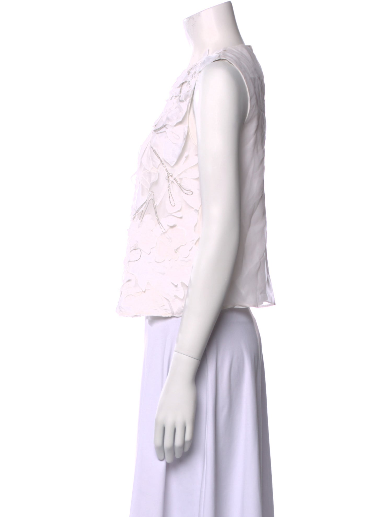 Brunello Cucinelli Crew Neck Sleeveless Crop Top