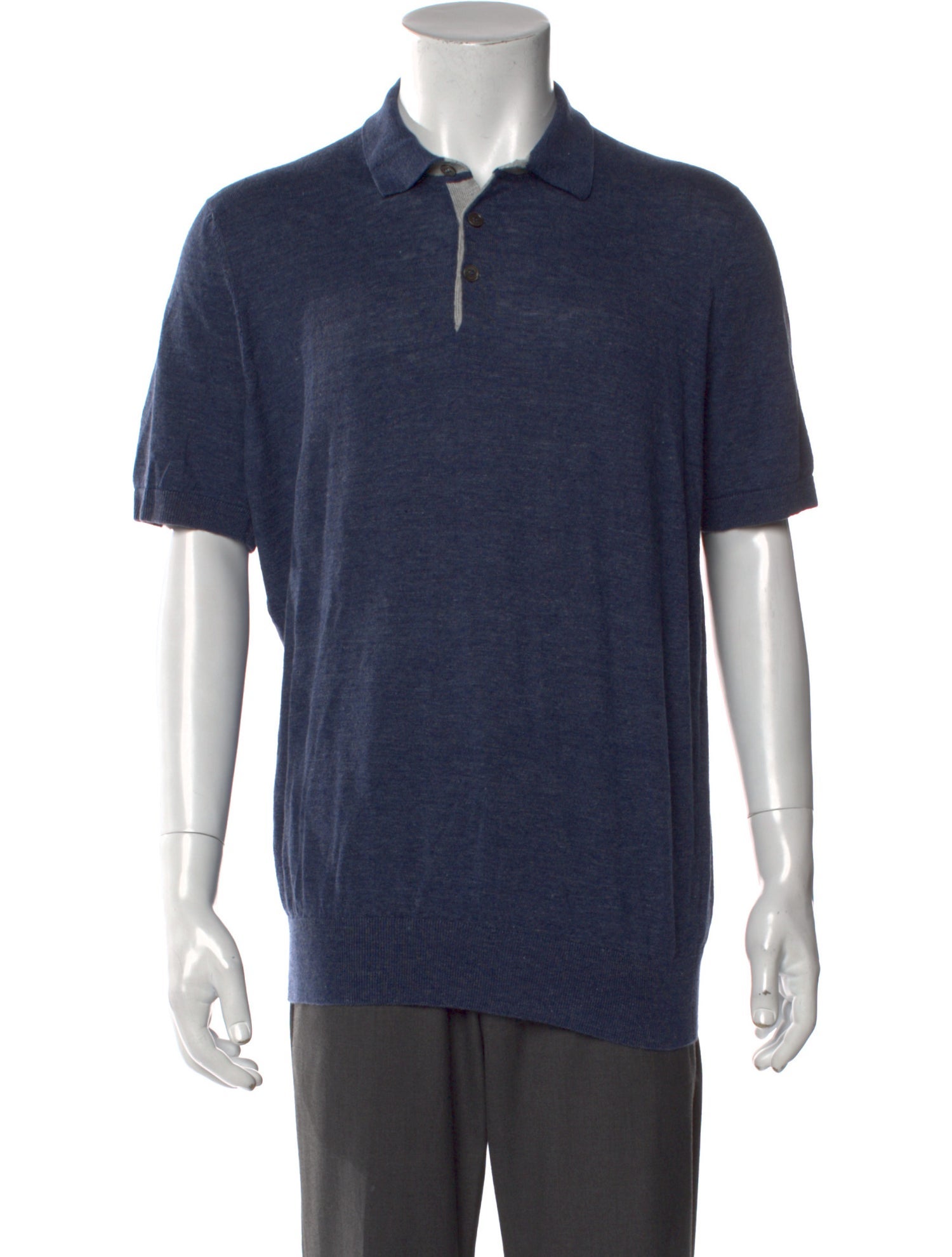 Brunello Cucinelli Linen Collar Polo Shirt