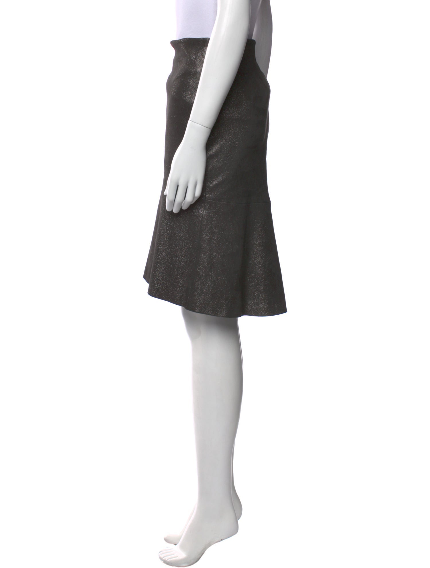 Brunello Cucinelli Leather Knee-Length Skirt