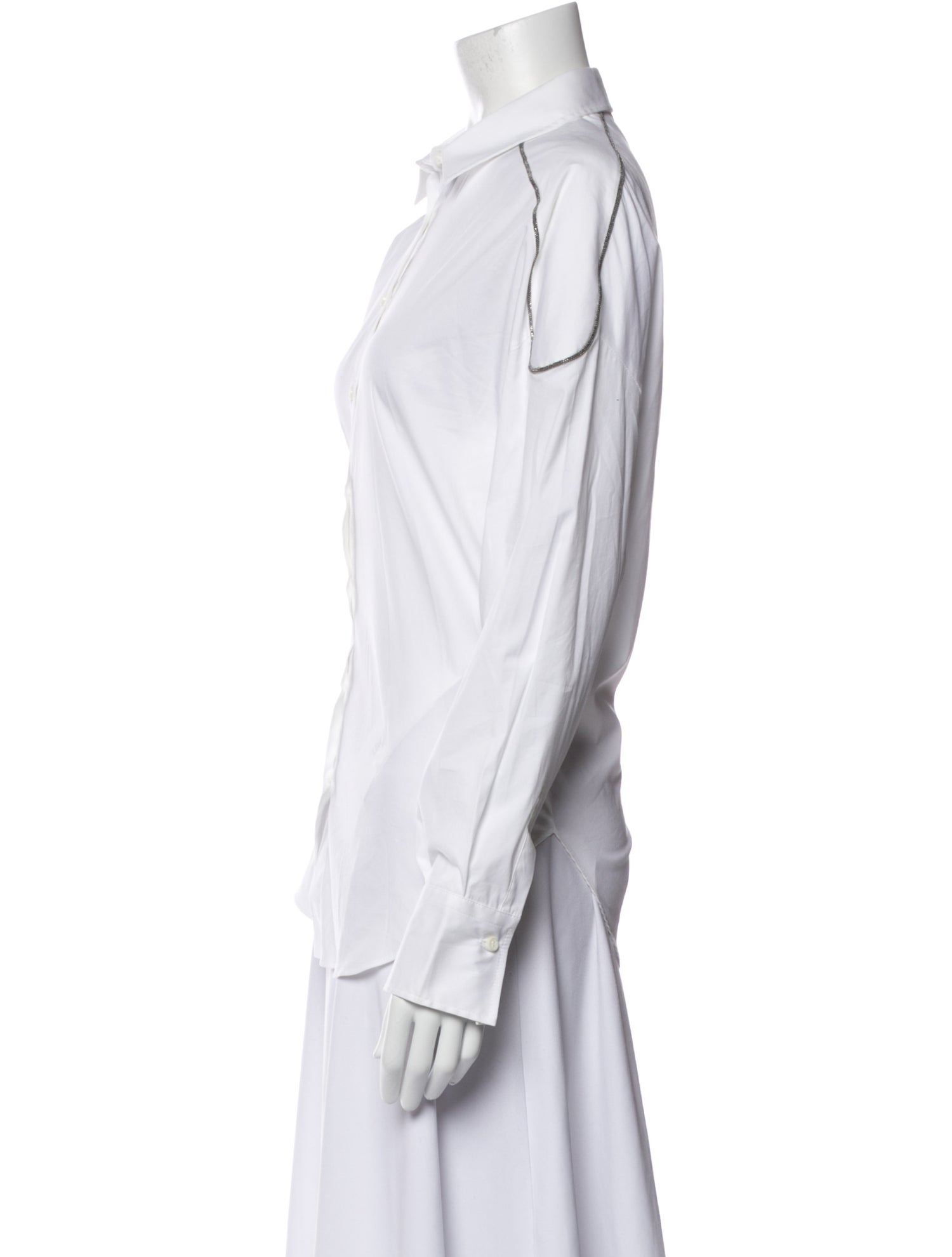 Brunello Cucinelli Long Sleeve Button-Up Top