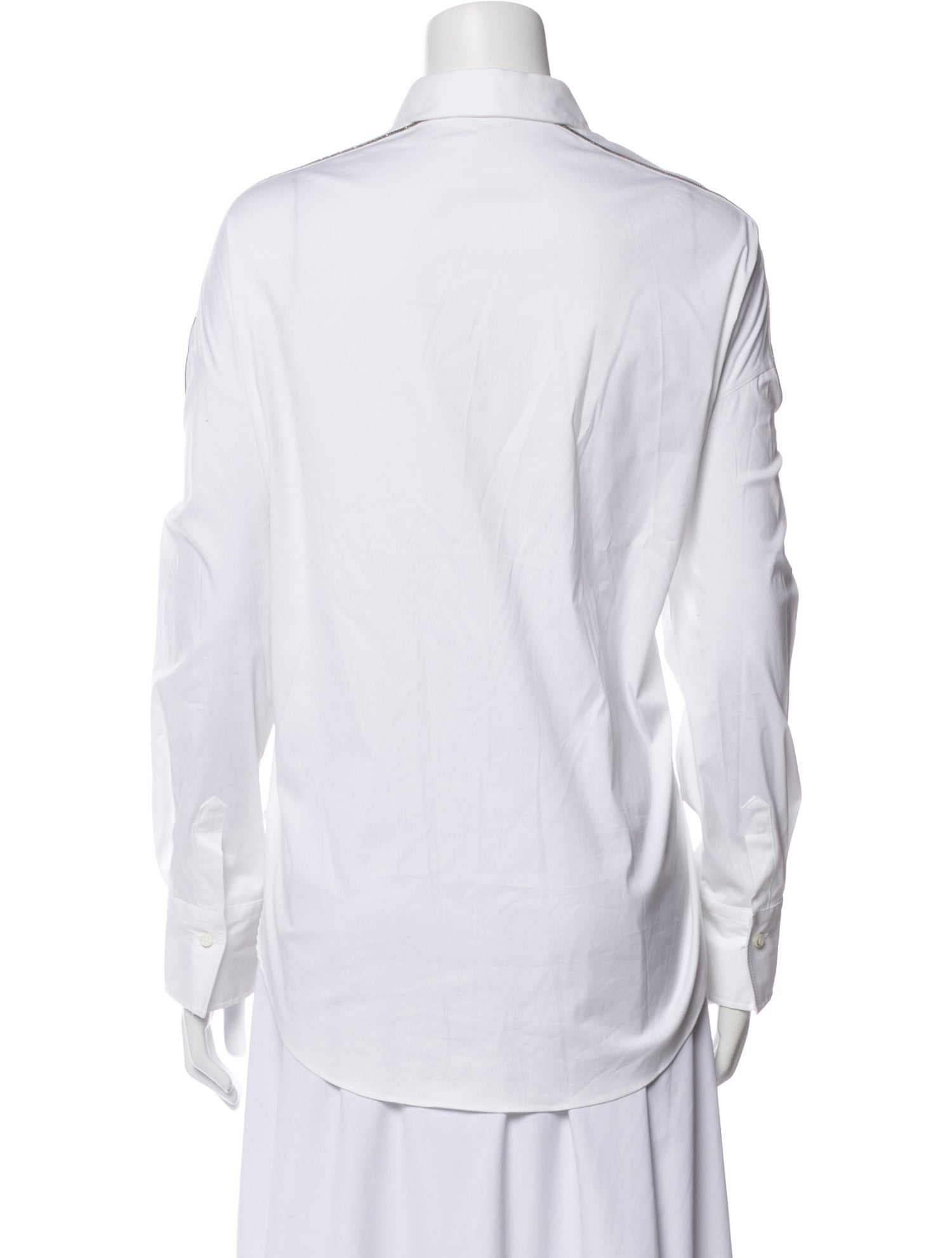 Brunello Cucinelli Long Sleeve Button-Up Top