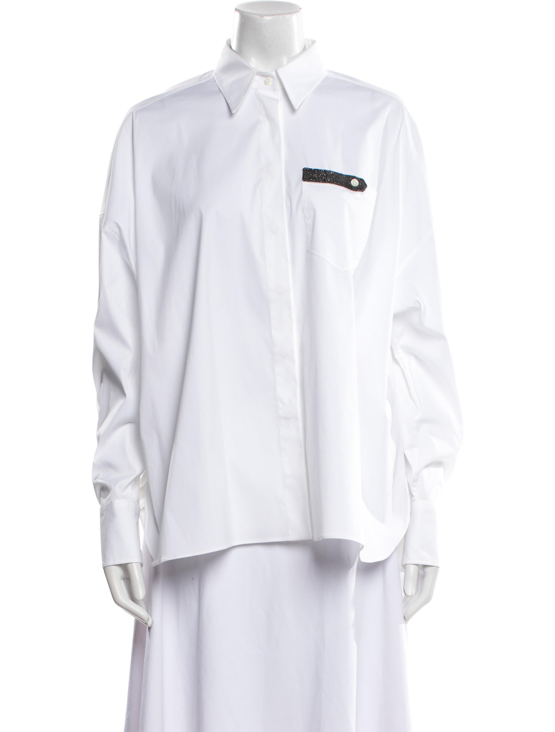 Brunello Cucinelli Long Sleeve Button-Up Top w/ Tags