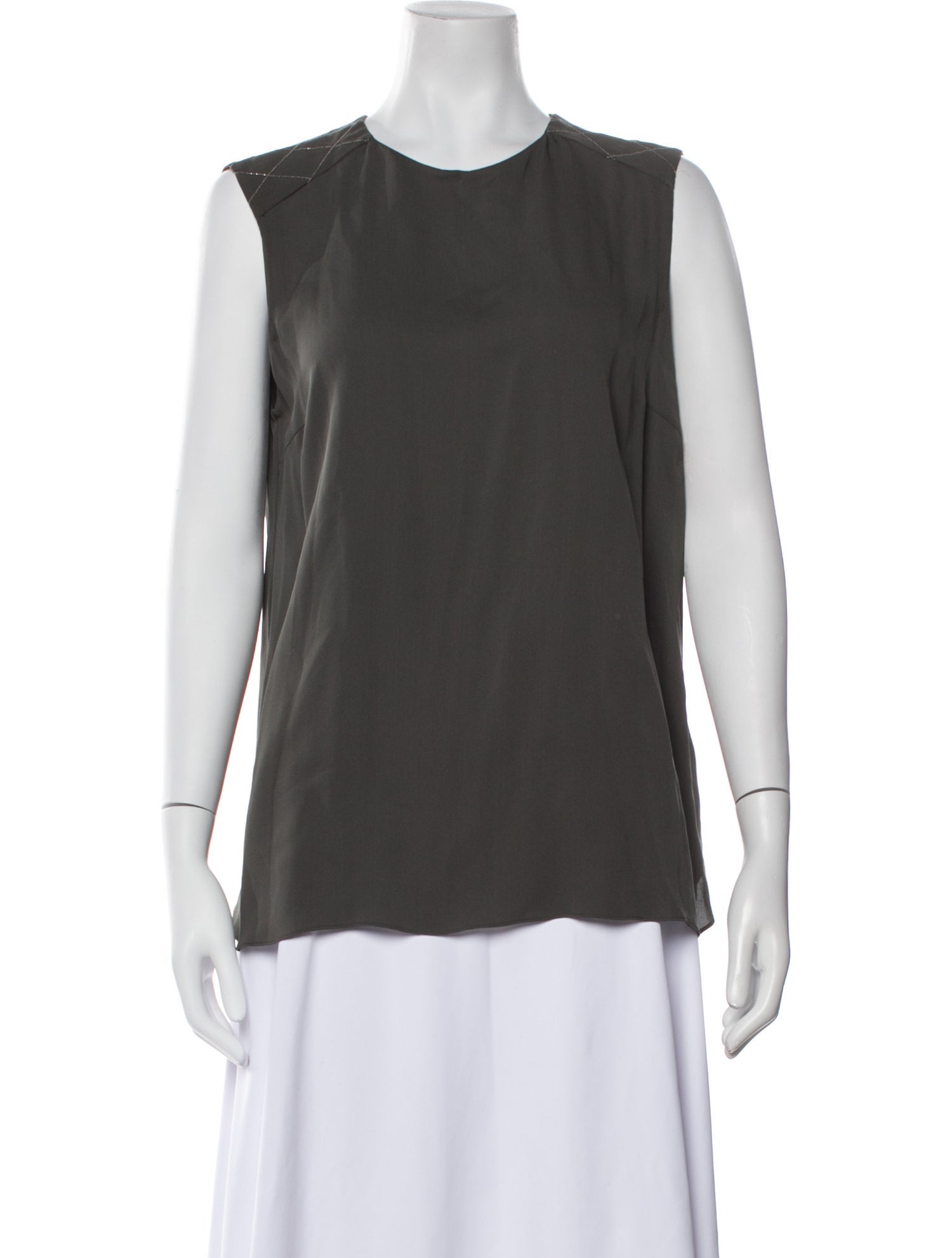 Brunello Cucinelli Silk Crew Neck Top