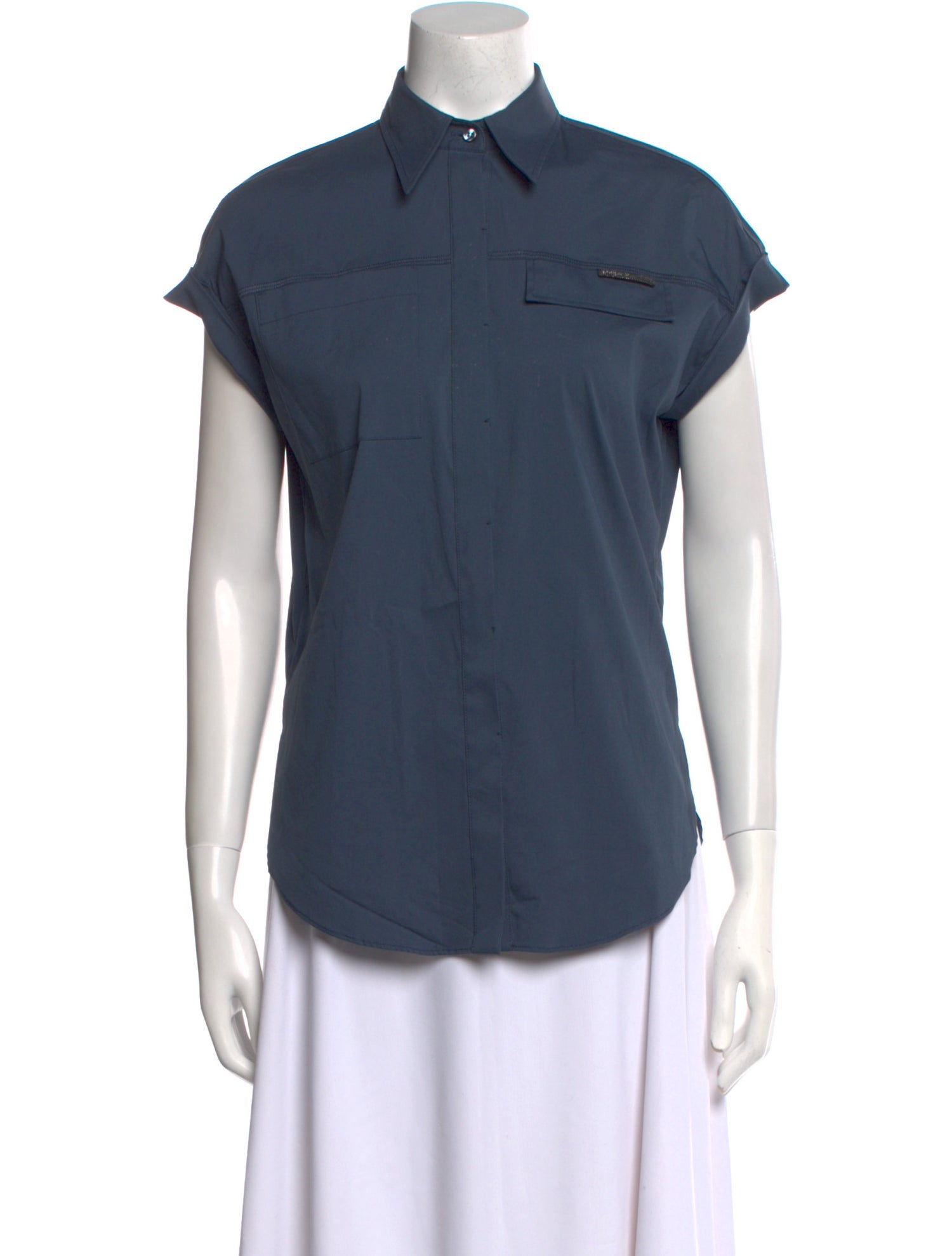 Brunello Cucinelli Short Sleeve Button-Up Top