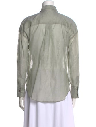 Brunello Cucinelli Long Sleeve Button-Up Top