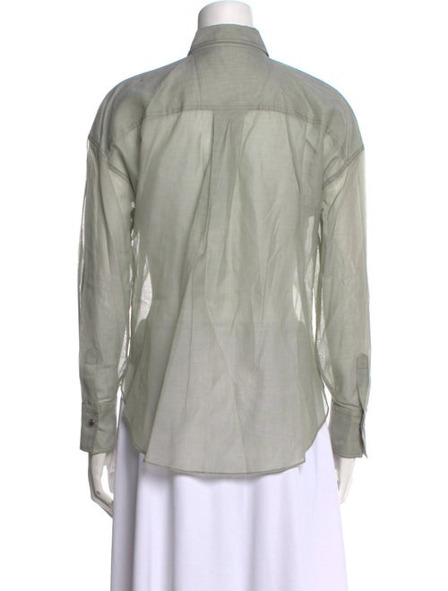 Brunello Cucinelli Long Sleeve Button-Up Top