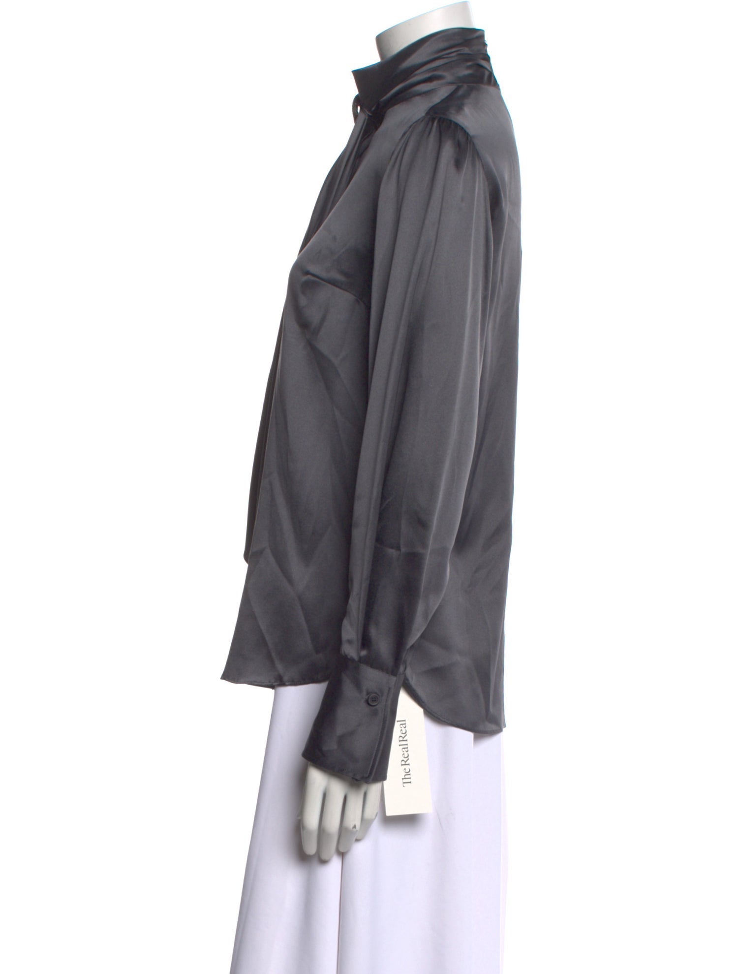 Brunello Cucinelli Mock Neck Long Sleeve Blouse