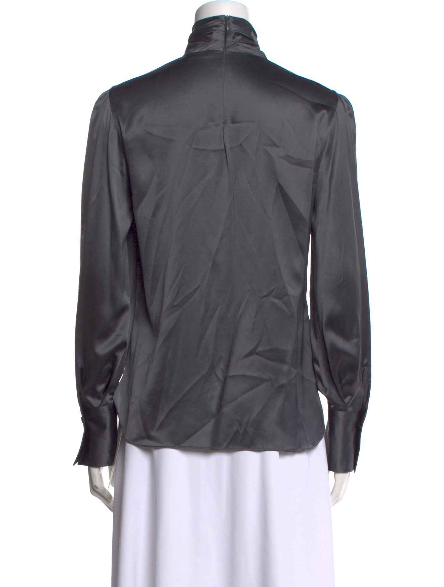 Brunello Cucinelli Mock Neck Long Sleeve Blouse