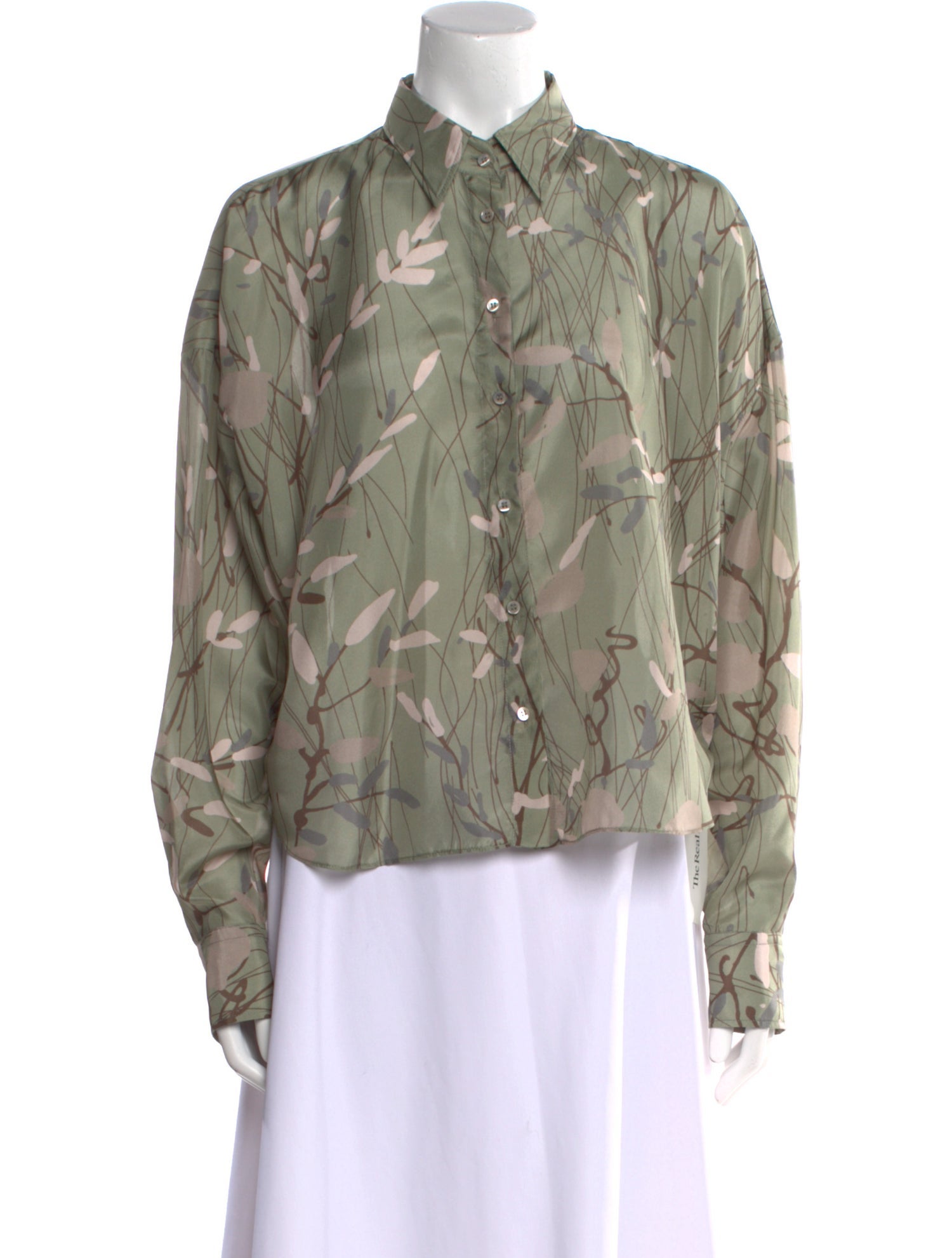 Brunello Cucinelli Floral Print Long Sleeve Button-Up Top w/ Tags