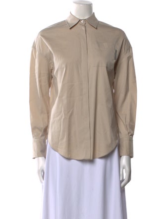 Brunello Cucinelli Long Sleeve Button-Up Top