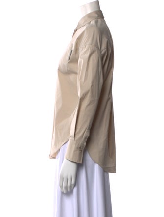 Brunello Cucinelli Long Sleeve Button-Up Top