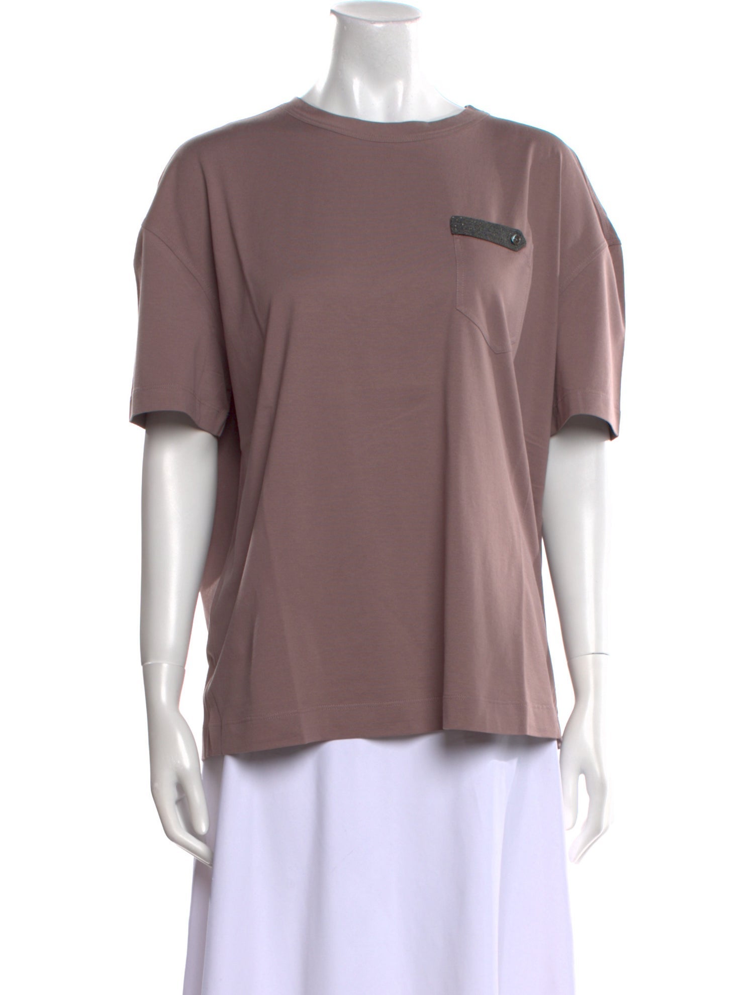 Brunello Cucinelli Silk Crew Neck T-Shirt