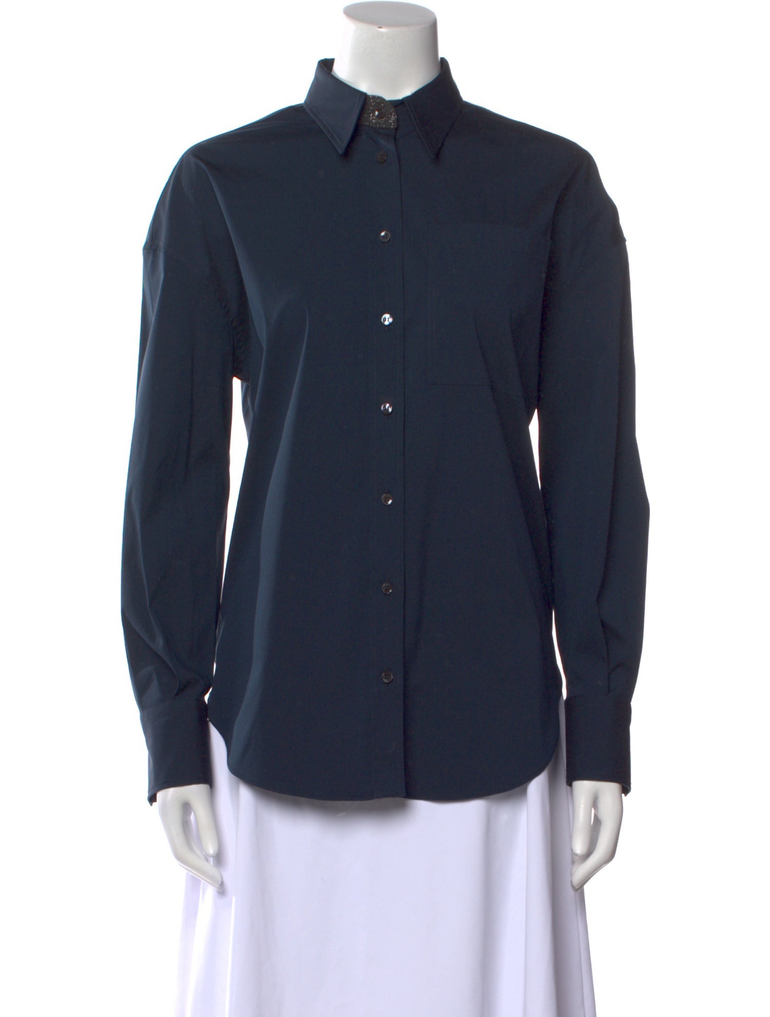 Brunello Cucinelli Long Sleeve Button-Up Top