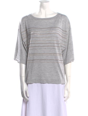 Brunello Cucinelli Cashmere Striped T-Shirt