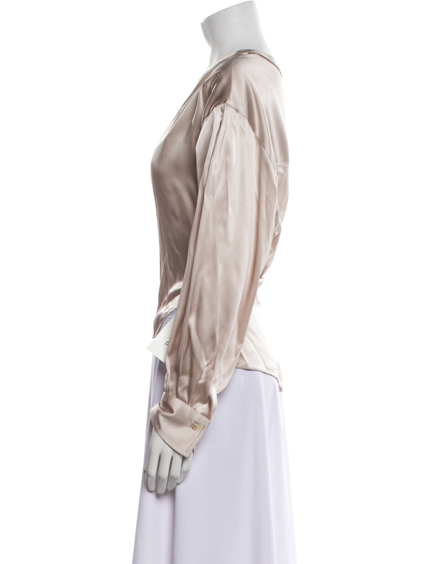 Brunello Cucinelli Mink V-Neck Blouse