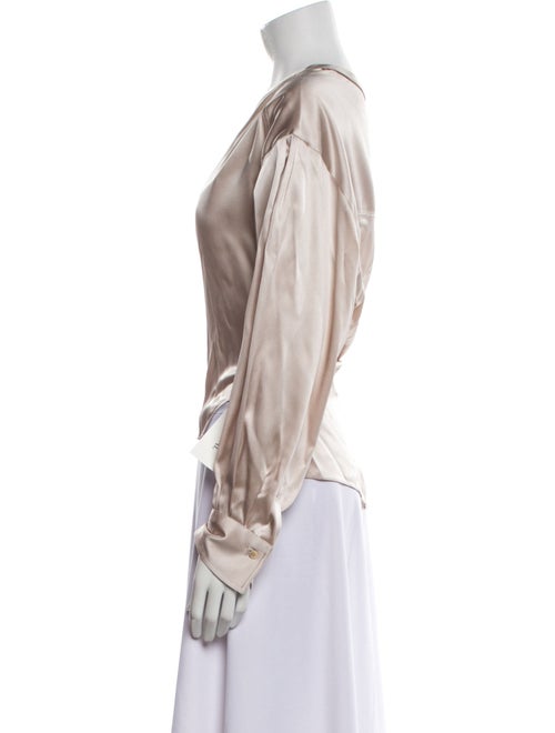 Brunello Cucinelli Mink V-Neck Blouse