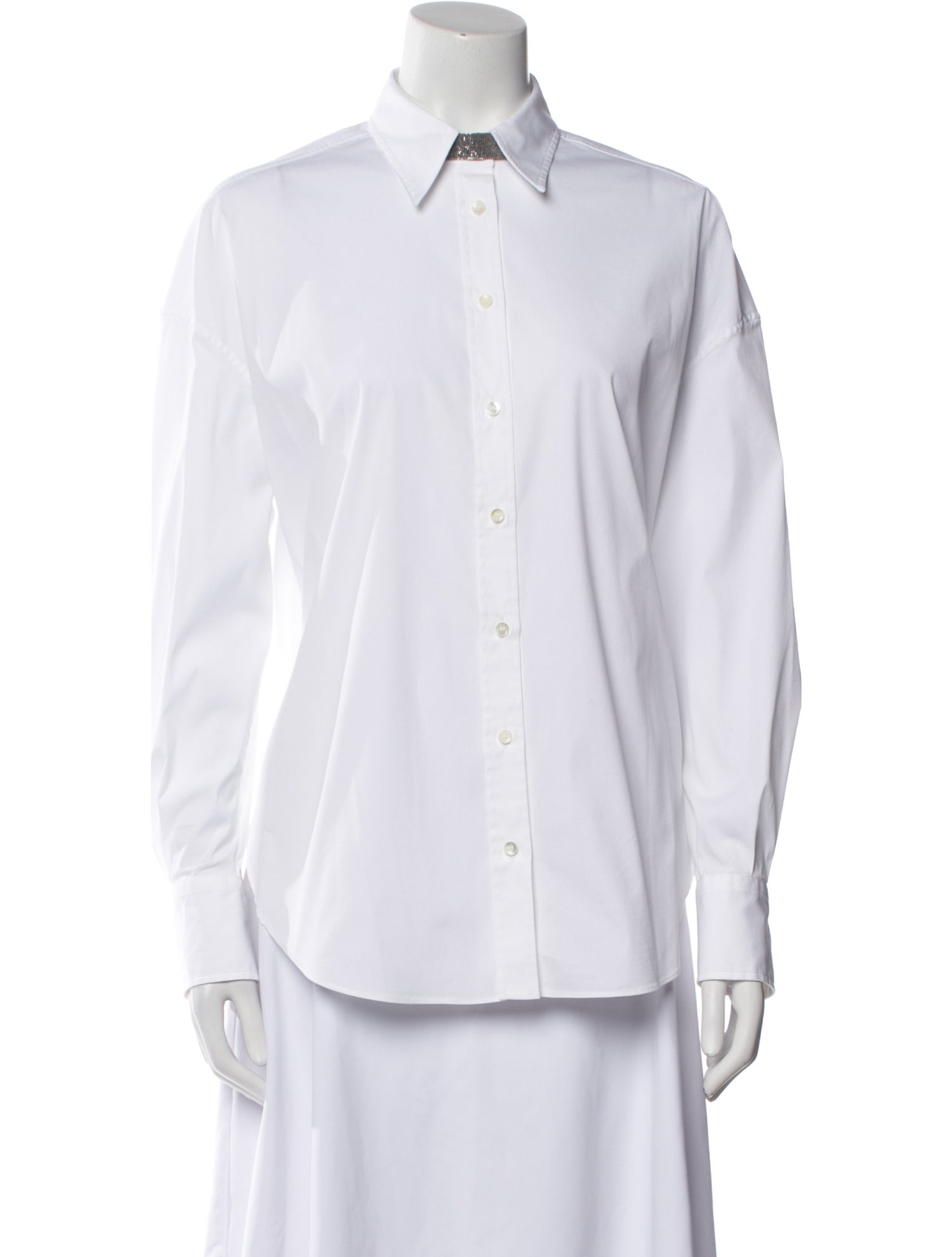 Brunello Cucinelli Long Sleeve Button-Up Top
